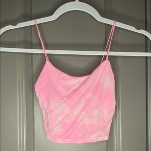 Pink tie dye crop top